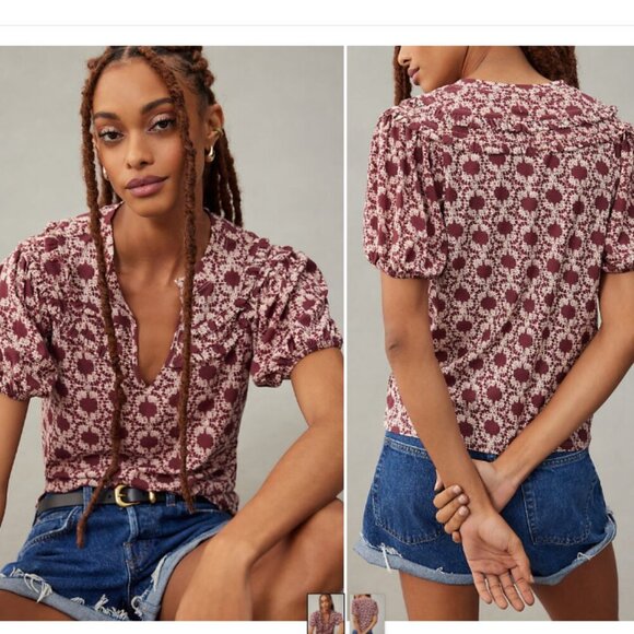 Anthropologie Nation Ltd. Judith Yoked Ikat Tee - Picture 1 of 8